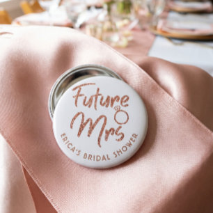 Future Mrs Bridal Shower Rose Gold Button