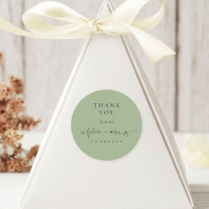 Future Mrs Bridal Shower Sage Green Thank You Classic Round Sticker