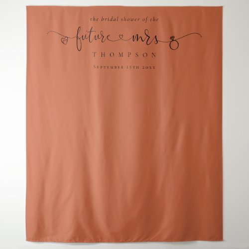 Future Mrs Bridal Shower Terracotta Photo Backdrop