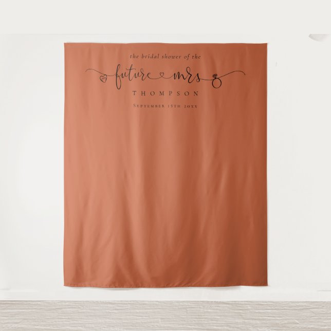 Future Mrs Bridal Shower Terracotta Photo Backdrop (Front)