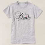 Future Mrs. Bride Black Custom Script Wedding T-Shirt<br><div class="desc">Cute and classy light gray tee can be customized with your "Future Mrs." name.</div>