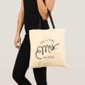 Future MRS Bride Modern Script Gold Name Tote Bag (Front (Product))