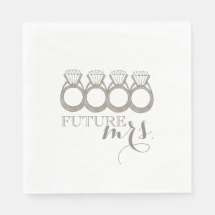 Future MRS. Bride-to-Be Diamond Engagement Ring Napkins