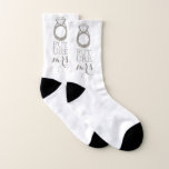 Future MRS. Bride-to-Be Diamond Engagement Ring Socks<br><div class="desc">Design features an original marker illustration of a sparkly diamond engagement ring, with FUTURE MRS. in a fun gray font. Ideal for a bridal shower, bachelorette party, engagement party or as a wedding gift for the bride-to-be! This bride-themed design is also available on other products. Don't see what you are...</div>