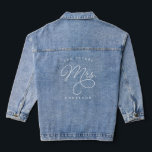 Future Mrs Bride Wedding Calligraphy Denim Jacket<br><div class="desc">Future Mrs Bride Wedding Calligraphy Denim Jacket features fun and pretty calligraphy,  along with the bride to be's new last name</div>