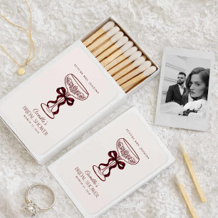 Future Mrs Burgundy Bow Favor Matchboxes