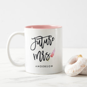 Future Mrs. Calligaphy Personalized Two-Tone Coffee Mug
