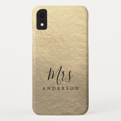 Future Mrs Champagne Gold Chic Script Bride iPhone XR Case