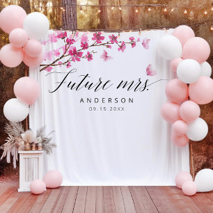 Future Mrs. Cherry Blossom Pink Bridal Shower Tapestry