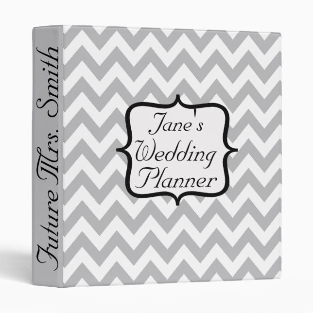 Future Mrs. Chevron Wedding Planner Binder (Front/Spine)