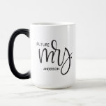 "Future Mrs." Chic Personalized Engagement Mug<br><div class="desc">Celebrate the exciting journey towards matrimony with our "Future Mrs." Chic Personalized Engagement Mug. This mug is a stylish and fun way for the bride-to-be to honor her upcoming change in last name. Personalize it with her future surname to make each coffee break a delightful reminder of the special day...</div>
