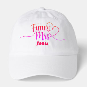 Future Mrs Chic Pink Heart Bridal Shower T-Shirt Hat