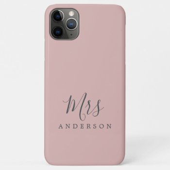 Future Mrs Chic Script Bride Silver Pink Iphone 11 Pro Max Case by HappyDolphinStudio at Zazzle
