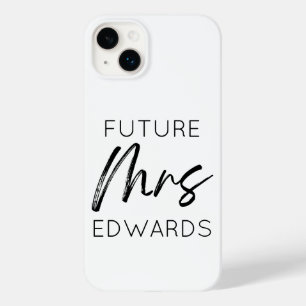 Future Mrs. Custom Last Name Bride To Be Fiancé Case-Mate iPhone 14 Plus Case