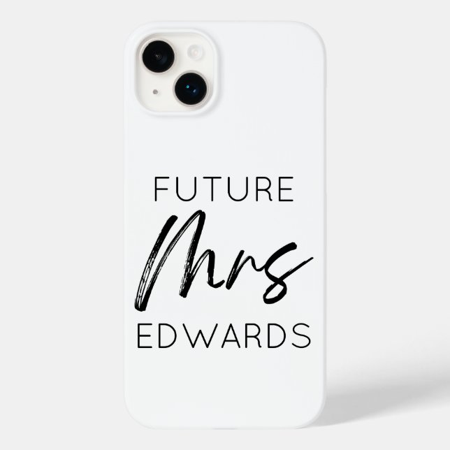Future Mrs. Custom Last Name Bride To Be Fiancé Case-Mate iPhone Case (Back)