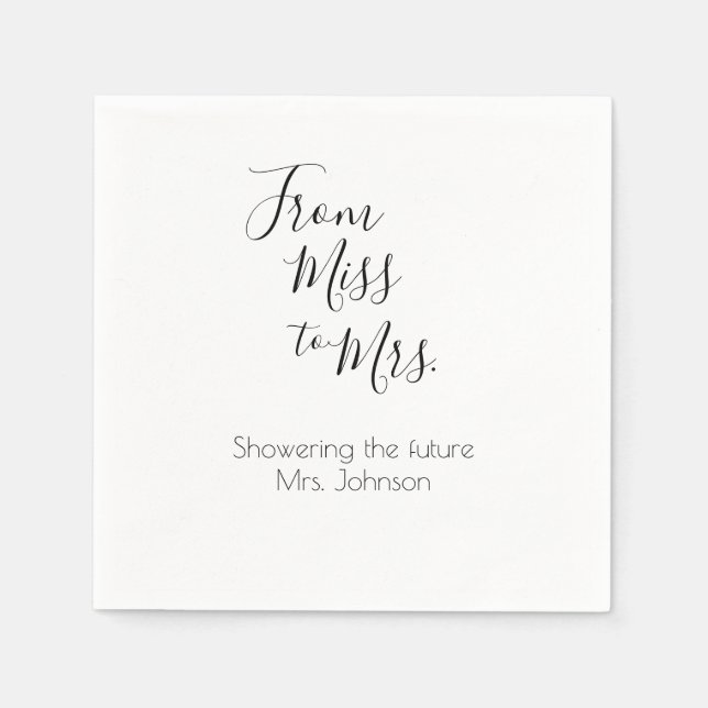 Future Mrs. Custom Name Bridal Shower Napkins (Front)