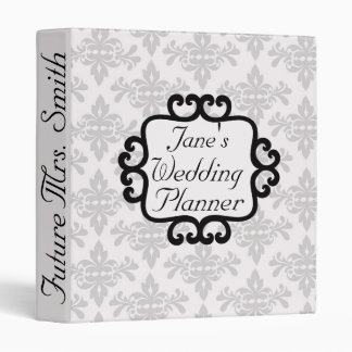 Future Mrs. Damask Wedding Planner 3 Ring Binder