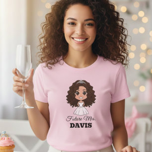Future Mrs. Davis Wedding Cartoon T-Shirt