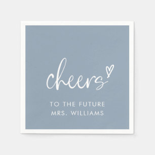 Future Mrs Dusty Blue Bridal Shower Napkins