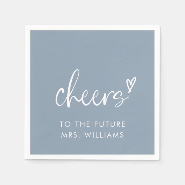 Future Mrs Dusty Blue Bridal Shower Napkins (Front)