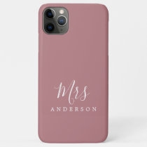 Future Mrs Dusty Rose Chic Script Bride iPhone 11 Pro Max Case