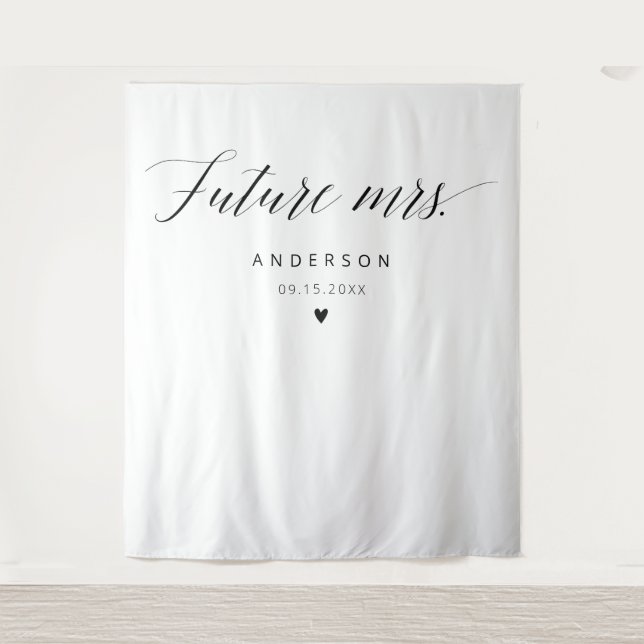 Future Mrs. Elegant Calligraphy Bridal Shower  Tapestry