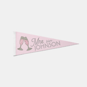 Future Mrs. Engagement Bridal Shower Champagne Pennant Flag
