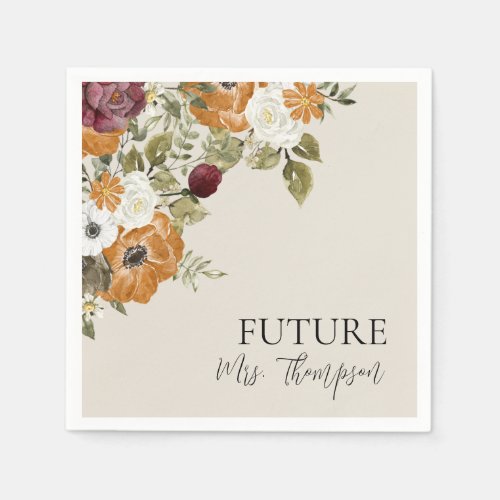 Future Mrs Fall Ivory Bridal Shower Paper Napkins