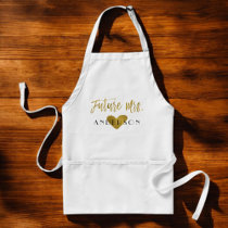 Future Mrs. Faux Gold Foil with Heart Adult Apron