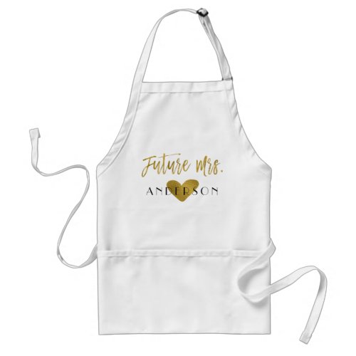 Future Mrs Faux Gold Foil with Heart Adult Apron