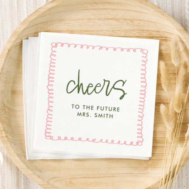 Future Mrs French Fun Bridal Shower Cheers Napkins (Creator Uploaded)
