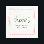 Future Mrs French Fun Bridal Shower Cheers Napkins<br><div class="desc">Future Mrs French Pink and Green Fun Bridal Shower Cheers Napkins
Engagement Celebration Decorations</div>