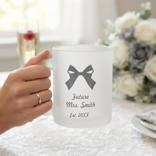 Future Mrs Glass Mug, Engaged Coffee Mug, Bride Frosted Glass Coffee Mug
