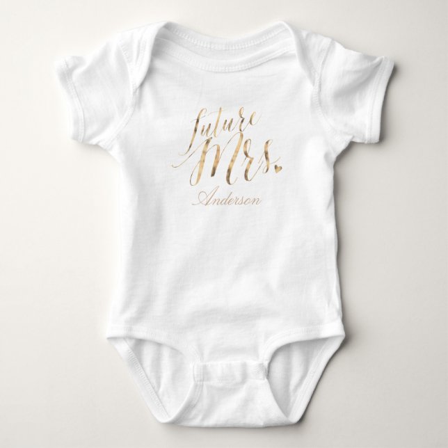 Future Mrs. | Glossy Script Personalized T-Shirt (Front)