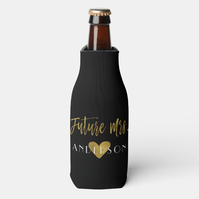 Future Mrs. Gold Foil Bride Bottle Cooler (Bottle Front)