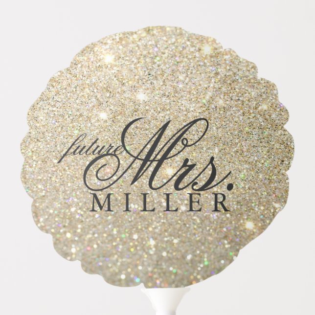 future Mrs Gold Glitter Bridal Shower Balloon (Front)