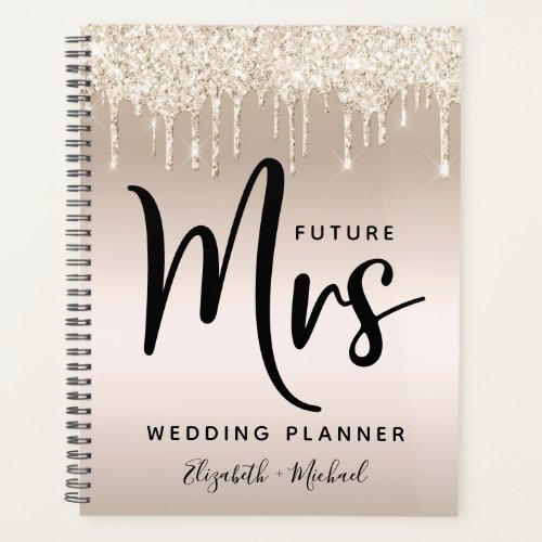 Future Mrs Gold Glitter Drips Wedding Planner