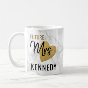 Future Mrs Gold Heart And Marble Coffee Mug