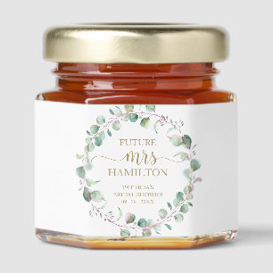 Future Mrs Greenery Eucalyptus Bridal Shower Honey Jar Favors