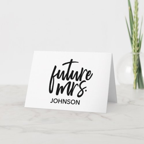 Future Mrs Greeting  Thank You Card