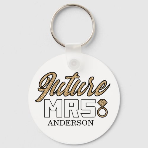 Future Mrs Key Chain_Gold  Black Keychain