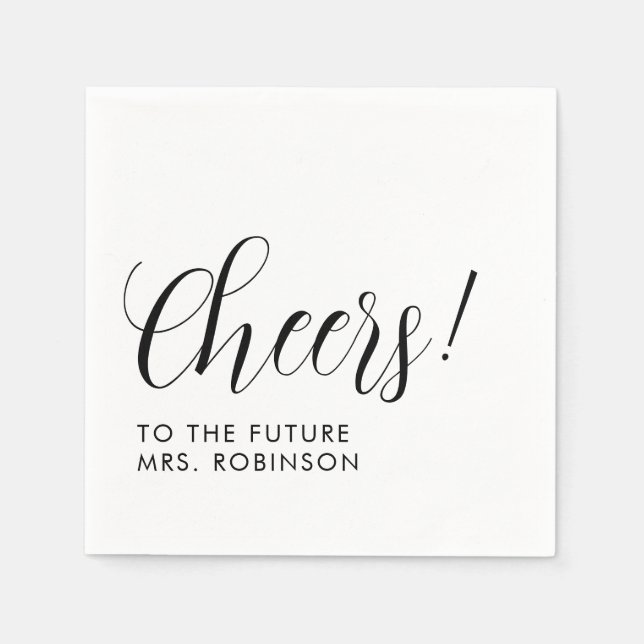 Future Mrs Minimalist Modern Bridal Shower Napkins (Front)