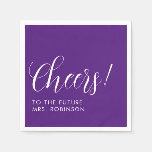 Future Mrs Minimalist Modern Purple Bridal Shower Napkins