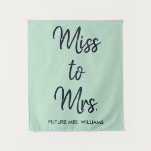 Future Mrs Mint Green Bridal Shower Photo Prop Tapestry