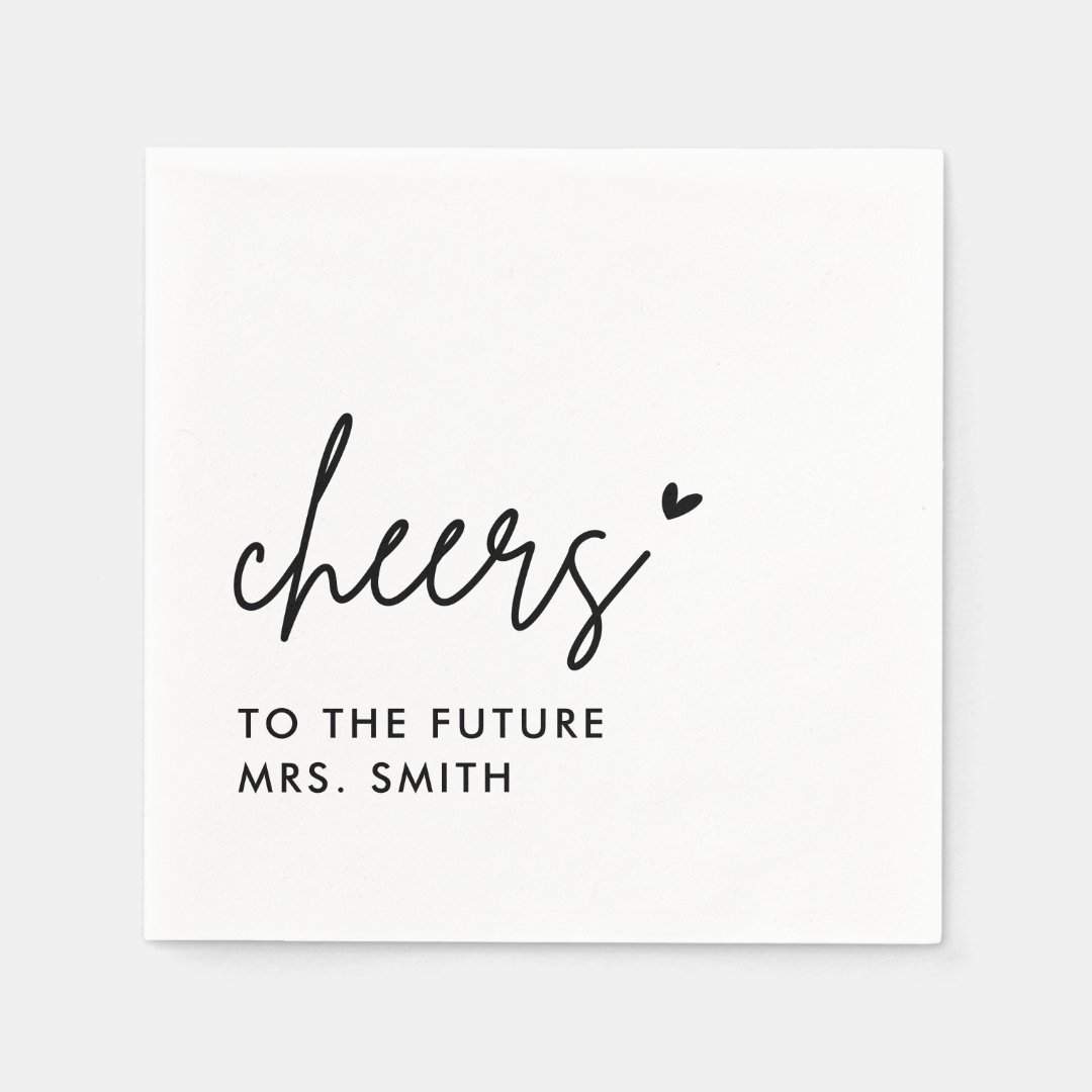 Future Mrs Modern Bridal Shower Napkins | Zazzle