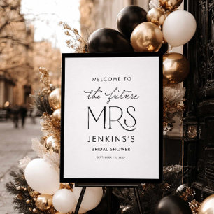 Future Mrs Modern Bridal Shower Welcome Sign