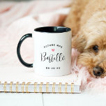 Future Mrs Personalized Black Script Name Wedding Mug<br><div class="desc">Custom "Future Mrs." women's bridal wedding coffee mug features modern black script text that can be personalized with the bride's married last name and wedding date. Includes a cute pink heart accent. Makes a perfect gift the newly engaged bride-to-be!</div>