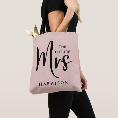 Future Mrs Personalized Blush Pink Tote Bag
