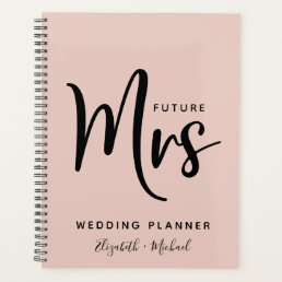 Future Mrs Personalized Blush Pink Wedding Planner