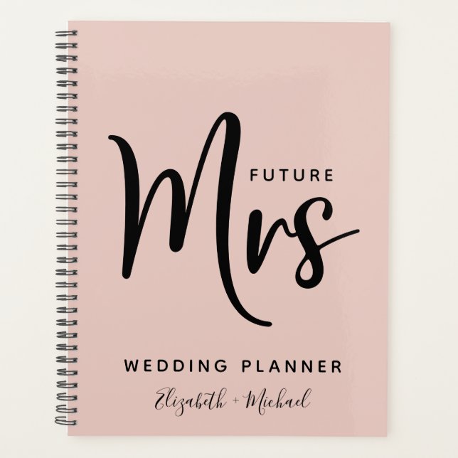 Future Mrs Personalized Blush Pink Wedding Planner (Front)
